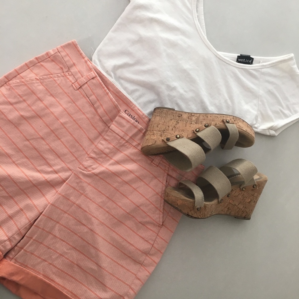 Caslon - Striped Bermuda Shorts - Pink